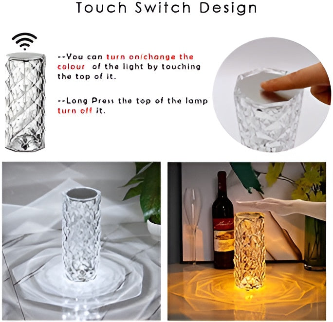 Led Diamond Touch Lamp With Remote