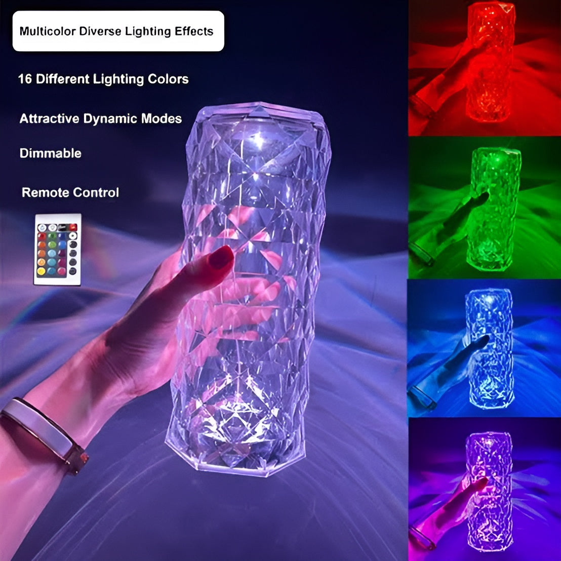 Led Diamond Touch Lamp With Remote