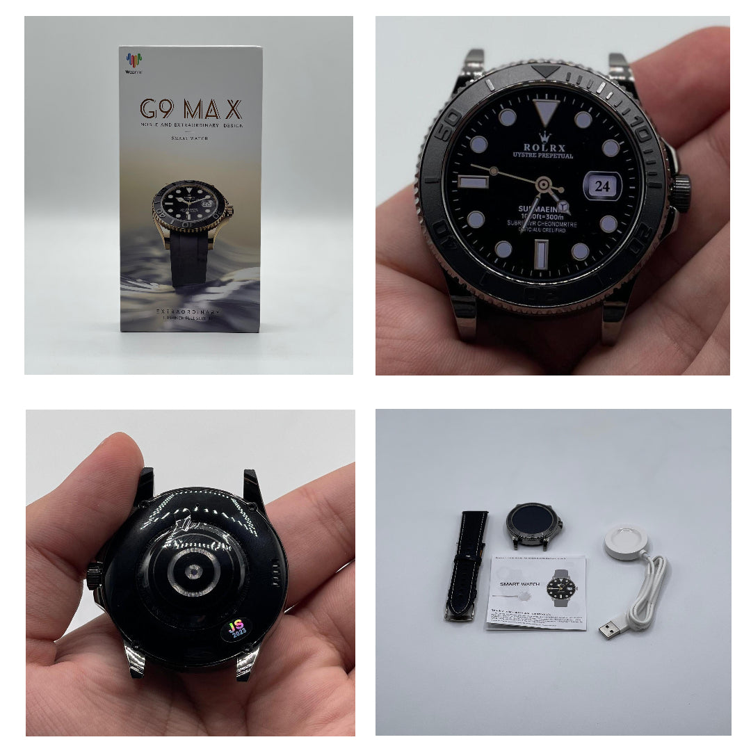 Best Quality Smart Watch – Rolex Style Smart Watch – G9 Max Smart Watch For Men & Boys – Black Color Smart Watch