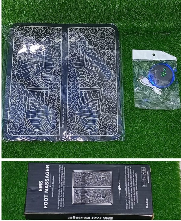 Ems Foot Massager Mat Electric Usb Charging Smart Display Ten Acupuncture Feet Cushion Blood Circulation Pad Health Care Home – With Box
