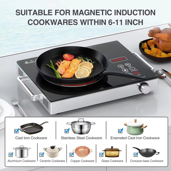 Energy-efficient Countertop Burner For Home, Kitchen, And Outdoor Use