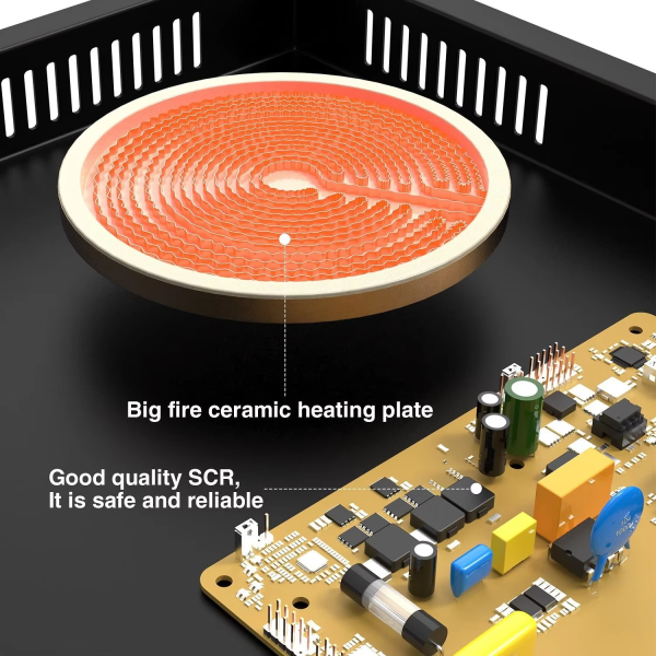 Energy-efficient Countertop Burner For Home, Kitchen, And Outdoor Use