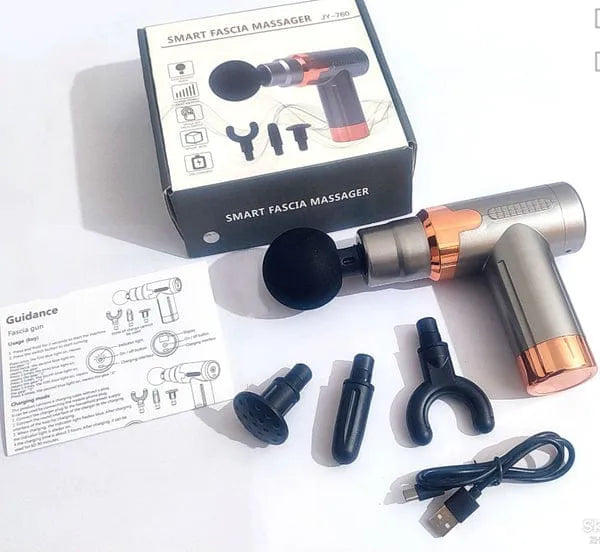 Jy-760 Mini Massage Gun Muscle Massager Portable Ultra Massage Heads Usb C Charging Port Massage Gun (black)