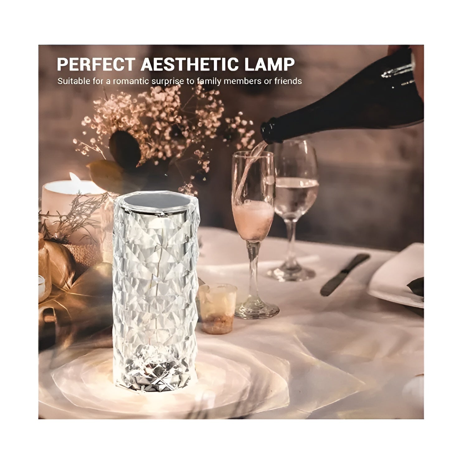 Led Diamond Touch Lamp With Remote